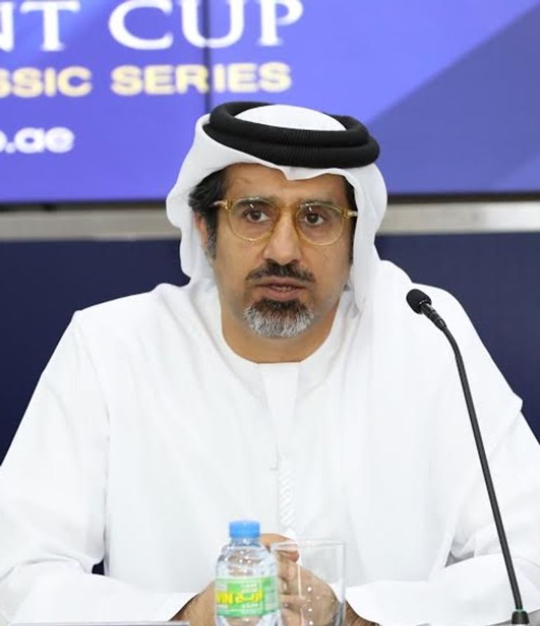 فيصل الرحماني المشرف العام على سلسلة سباقات كأس رئيس دولة الإمارات للخيول العربية الأصيلة المهر المغربي "استقبال آر إم"