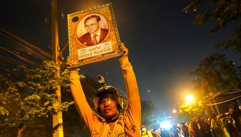 محتج خلال مظاهرات سابقة في تايلاند - رويترز