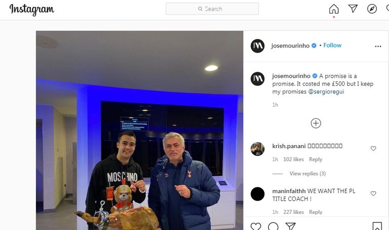 تغريدة مورينيو جوزيه مورينيو مدرب توتنهام