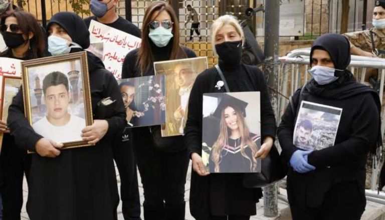 وقفة احتجاجية لأهالي ضحايا انفجار بيروت أمام البرلمان