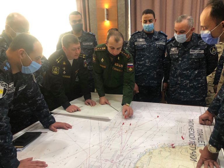 جانب من التدريب البحري المصري الروسي المشترك