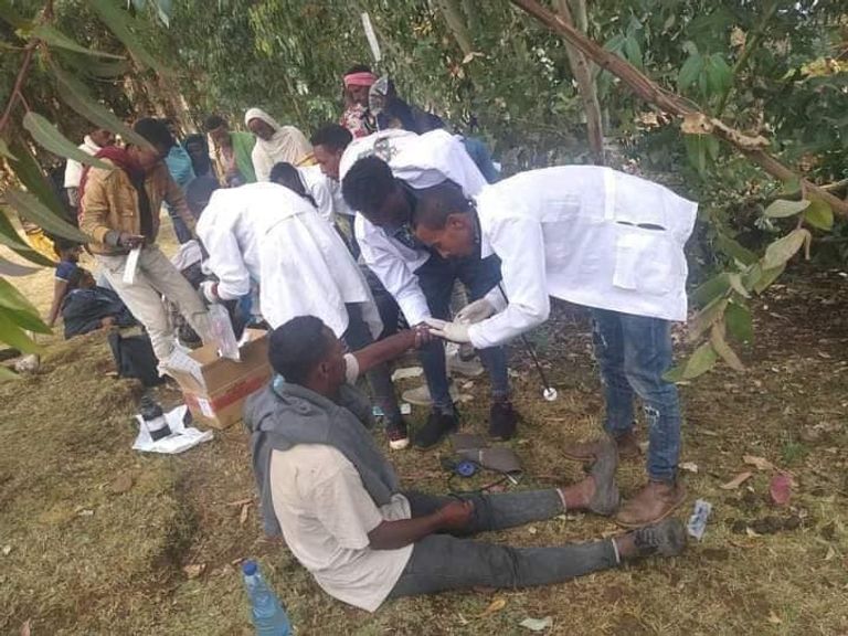 جانب من جنود القيادة الشمالية فور وصولهم لإقليم أمهرة