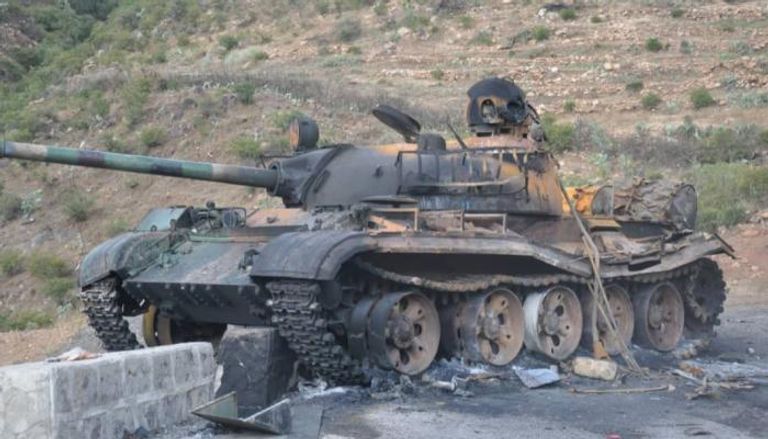 دبابة مدمرة تابعة للمتمردين في تجراي 