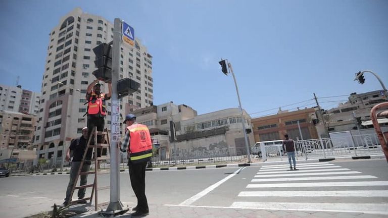 أحد شوارع مخيم الشاطئ للاجئين في مدينة غزة