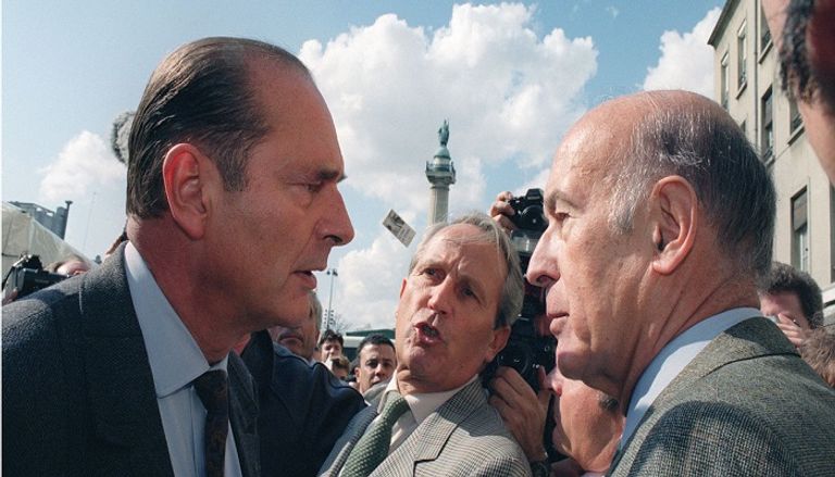 الراحل فاليري جيسكار ديستان في مناسبة مع الأميرة ديانا- أرشيفية