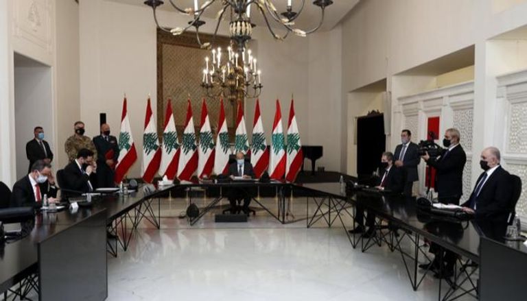 جانب من اجتماع المجلس الأعلى للدفاع اللبناني 