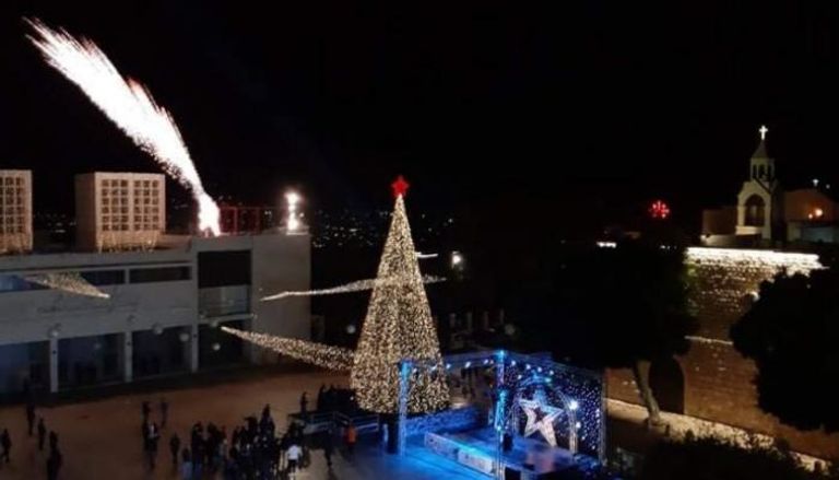 إضاءة شجرة عيد الميلاد في بيت لحم