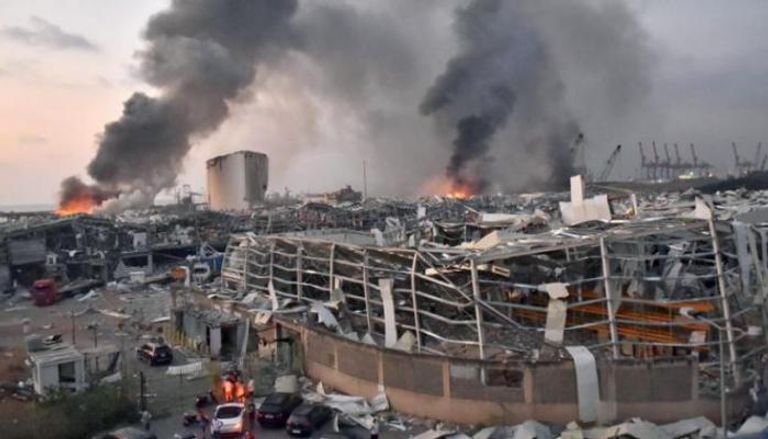 مشهد من انفجار بيروت في 4 أغسطس الماضي
