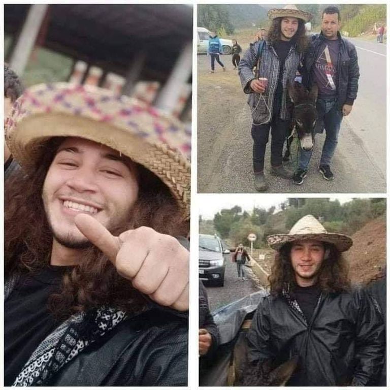 الشاب الجزائري ياسر مع الحمار في مغامرة السير 2300 كيلومتر الشاب الجزائري ياسر مع الحمار في مغامرة السير 2300 كيلومتر