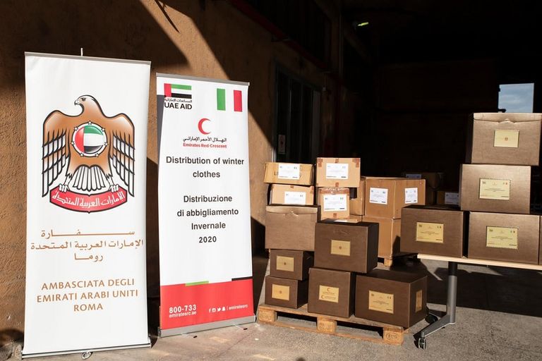 جانب من المساعدات الإماراتية