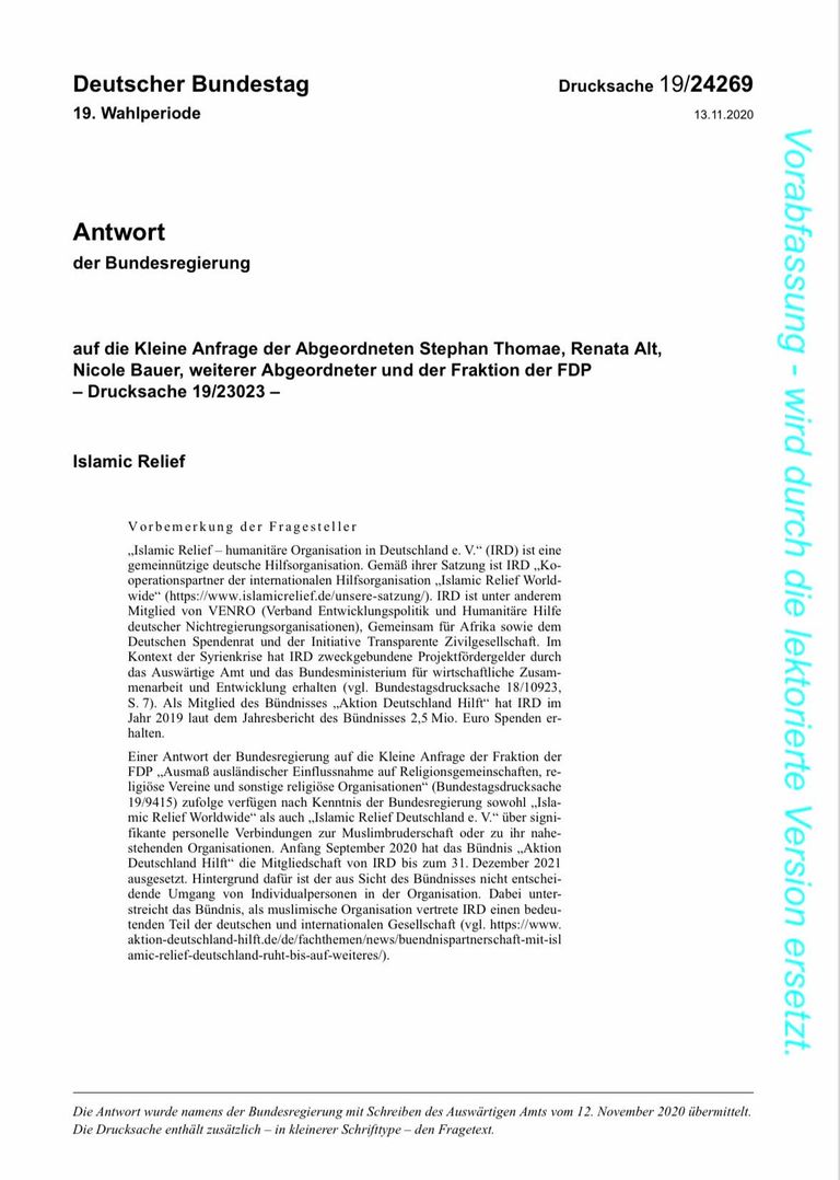أحد مقار الإغاثة الإسلامية في ألمانيا - أرشيفية