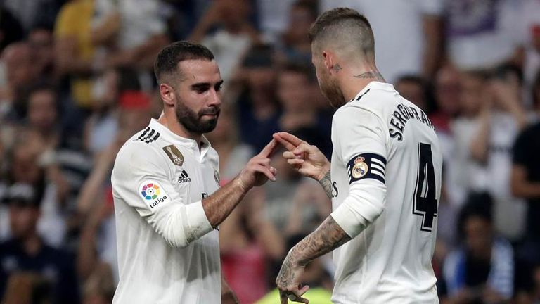 سيرخيو راموس وداني كارباخال زين الدين زيدان مدرب ريال مدريد