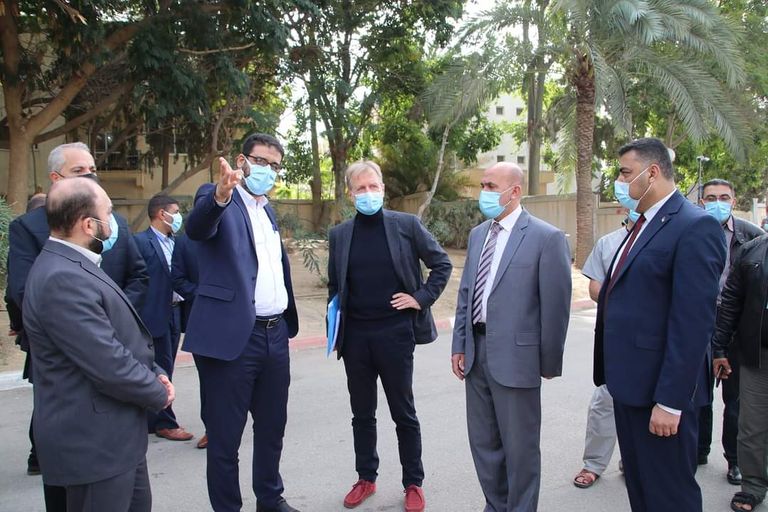 وفد الاتحاد الأوروبي يزور المشفى المخصص لمصابي كورونا