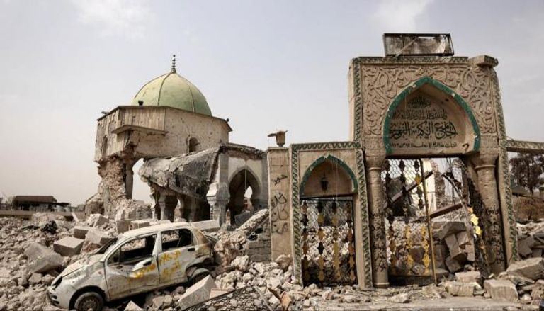 جامع النوري الكبير في الموصل بعد تفجيره من قبل داعش - أرشيفية