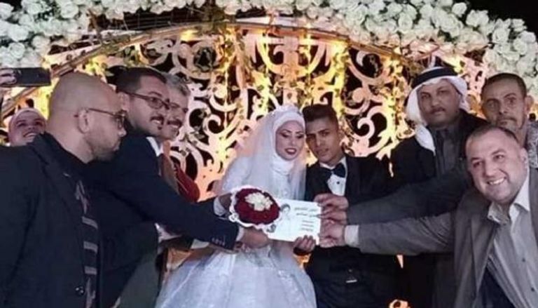 جانب من حفل زفاف العروسين سيدة ميزار وأيمن رمضان