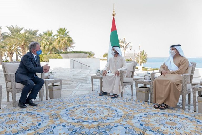 جانب من لقاء الشيخ محمد بن راشد آل مكتوم وديفيد بيزلي