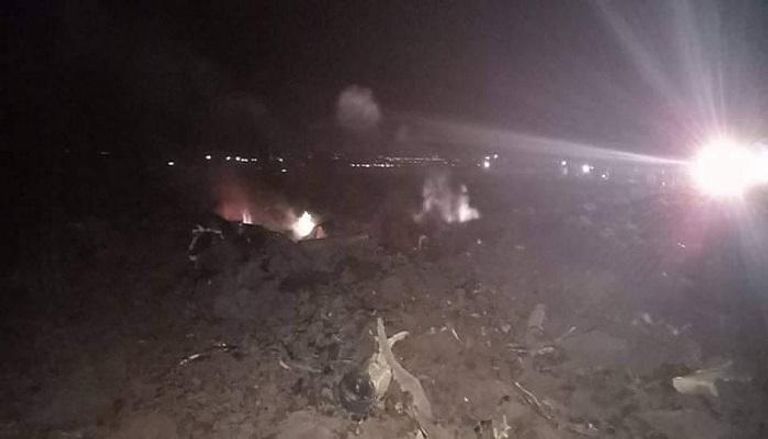 صورة لحطام الطائرة العسكرية الجزائرية