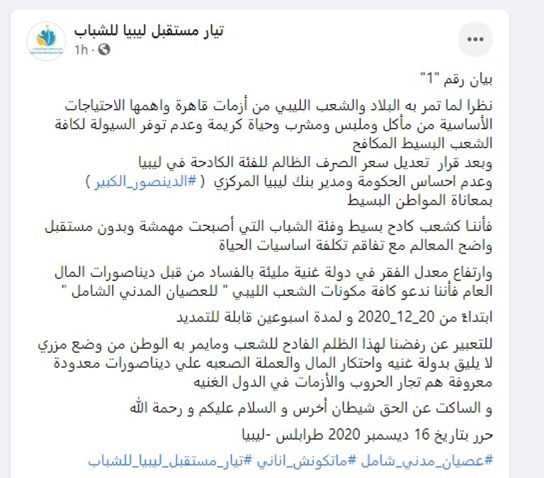 مظاهرات سابقة في العاصمة الليبية طرابلس