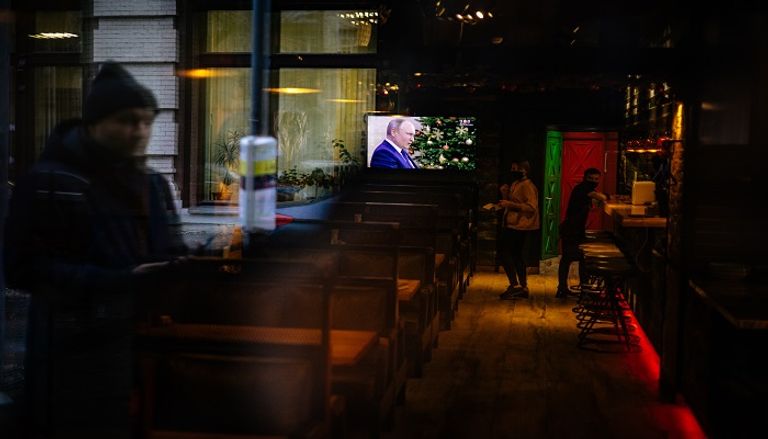 الرئيس الروسي خلال المؤتمر الصحفي السنوي- أ.ف.ب