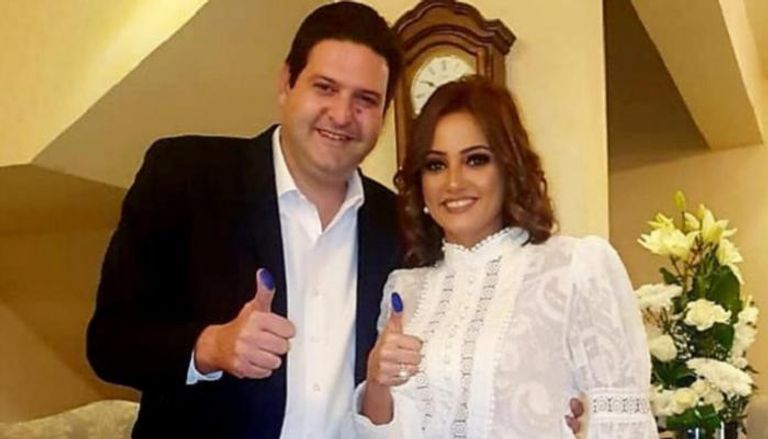 درة مع زوجها المهندس هاني سعد