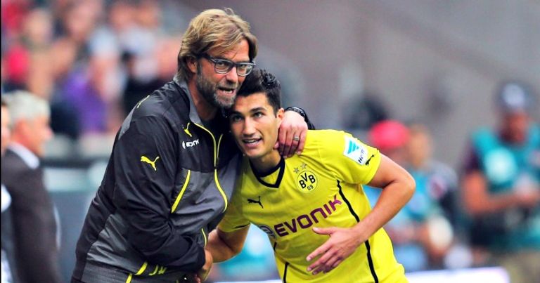 يورجن كلوب ونوري شاهين في بروسيا دورتموند محمد صلاح نجم ليفربول ومدربه يورجن كلوب