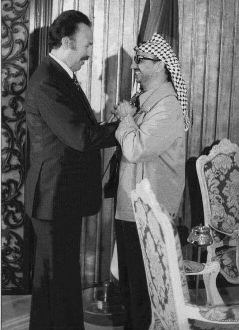 هواري بومدين وياسر عرفات رحمهما الله الرئيس الجزائري الراحل هواري بومدين - أرشيفية