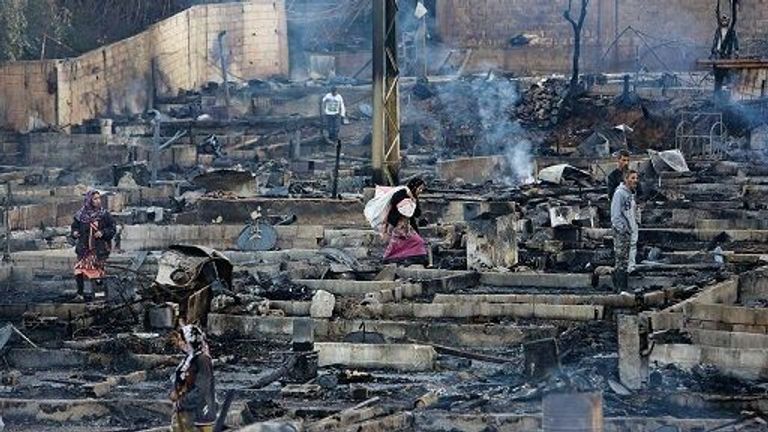 علائلات اللاجئين التي تشردت في شمال لبنان