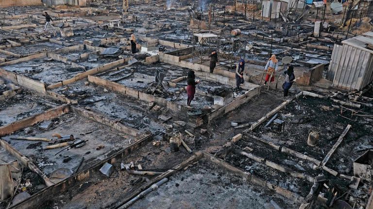 علائلات اللاجئين التي تشردت في شمال لبنان