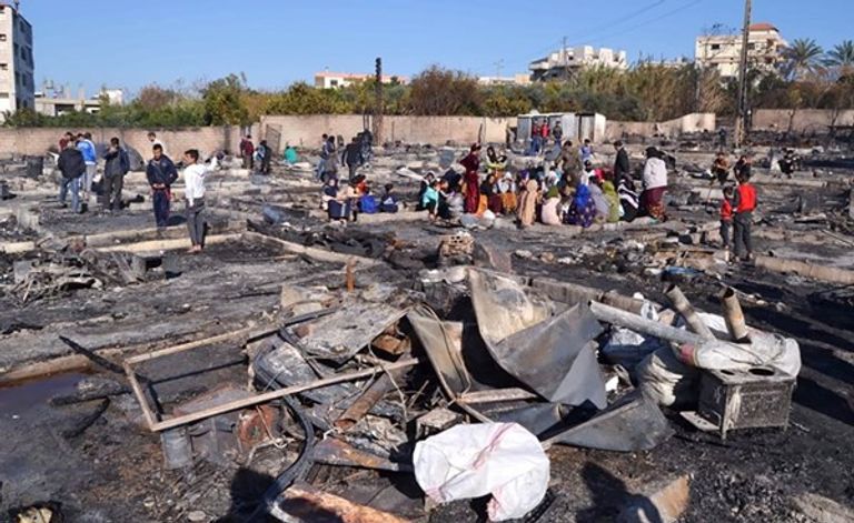 علائلات اللاجئين التي تشردت في شمال لبنان