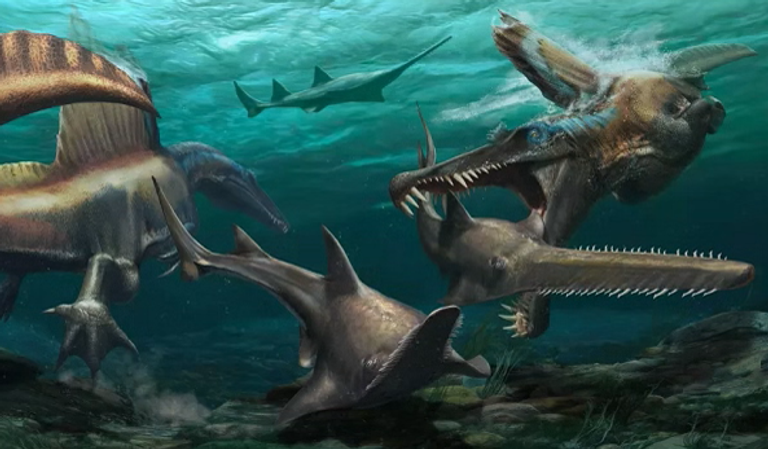 شكل تخيلي لطريقة تغذية الـ (نودوسور)