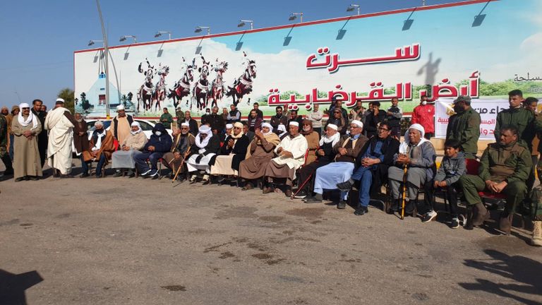 مراسم استقبال قافلة الجيش الليبي في سرت