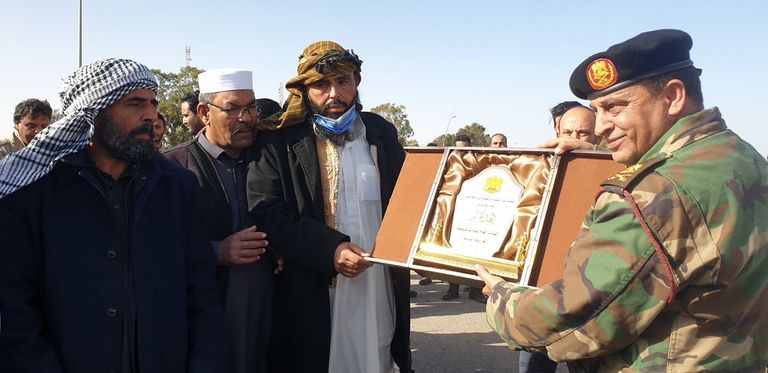 مراسم استقبال قافلة الجيش الليبي في سرت