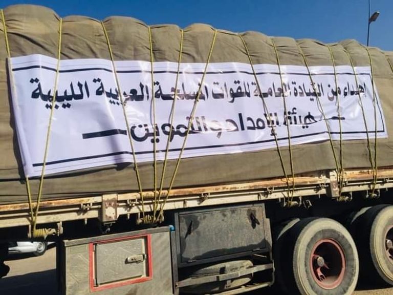 مراسم استقبال قافلة الجيش الليبي في سرت