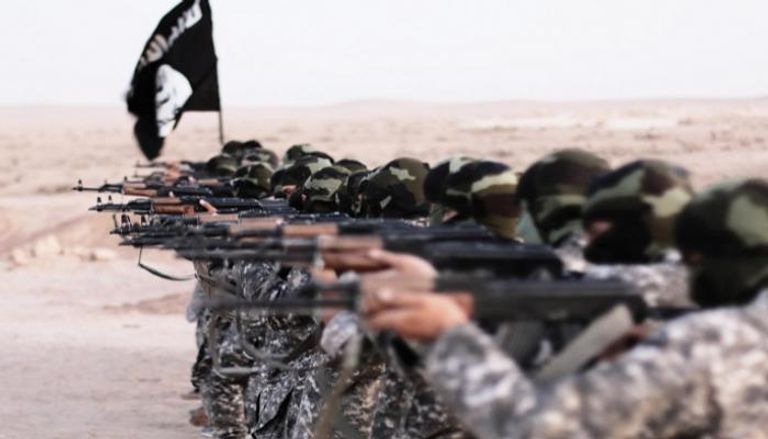 مجموعة من عناصر تنظيم داعش خلال تدريبات- أرشيفية