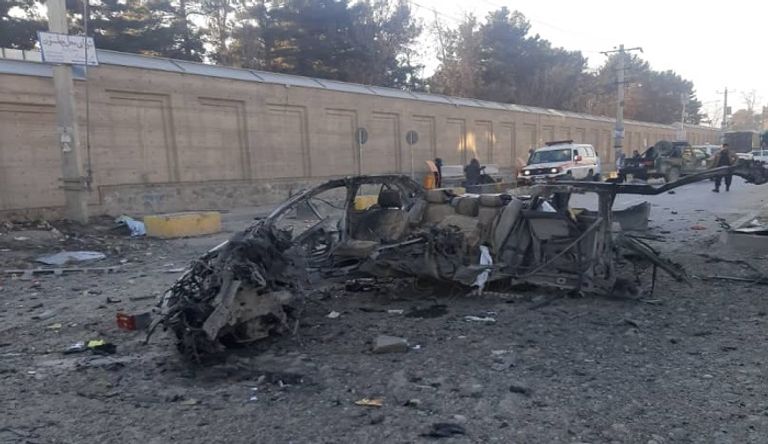 آثار موقع الانفجار في كابول- أرشيفية