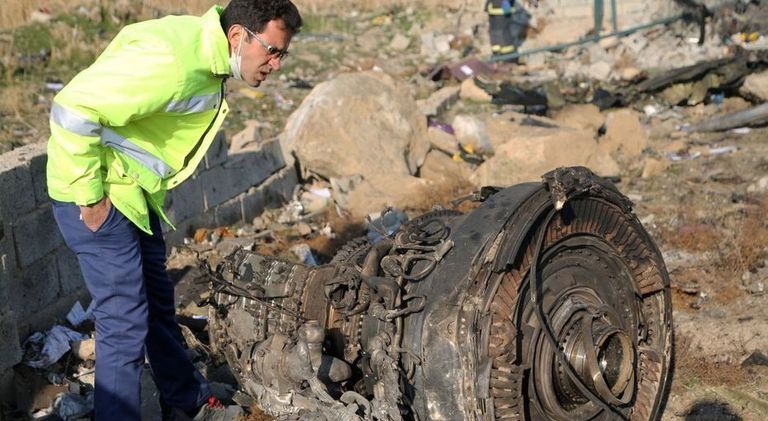 موقع تحطم الطائرة الأوكرانية المنكوبة في إيران - أ.ف.ب