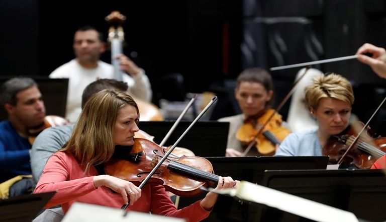 أوركسترا الدانوبيا خلال حفلهم الموسيقي في بودابست