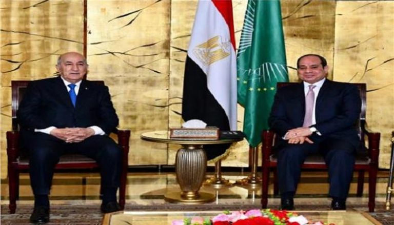 الرئيس المصري عبدالفتاح السيسي ونظيره الجزائري عبدالمجيد تبون
