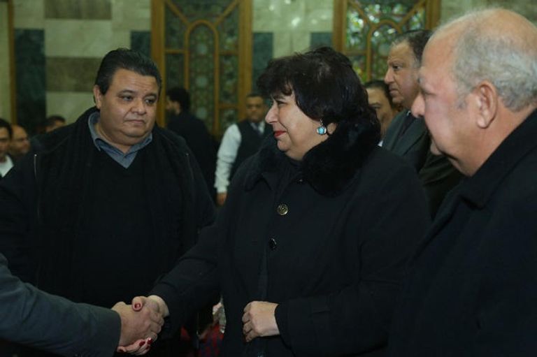 فاطمة المعدول مع وزير الدولة للإعلام أسامة هيكل