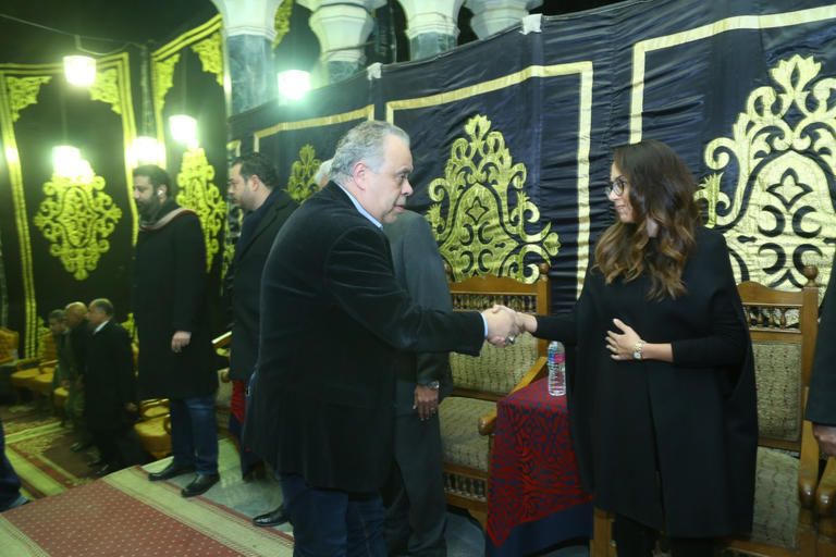 فاطمة المعدول مع وزير الدولة للإعلام أسامة هيكل