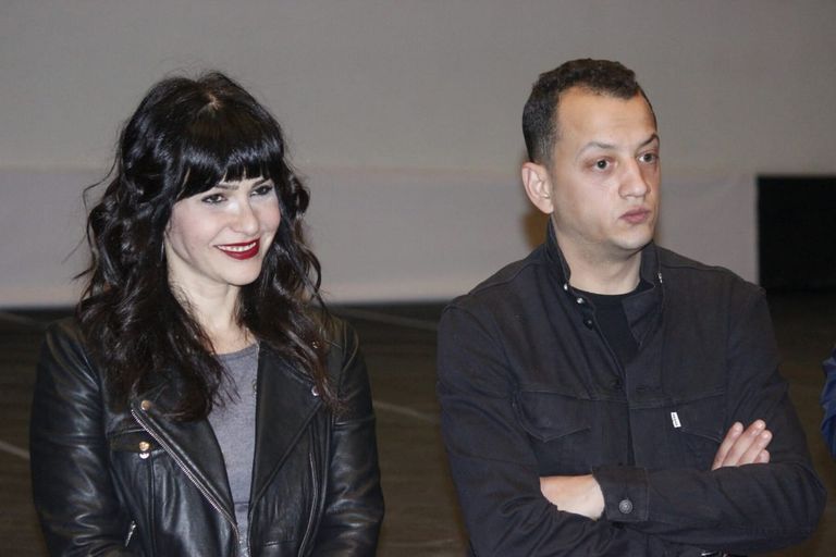 بسمة ومخرج العمل خلال الندوة