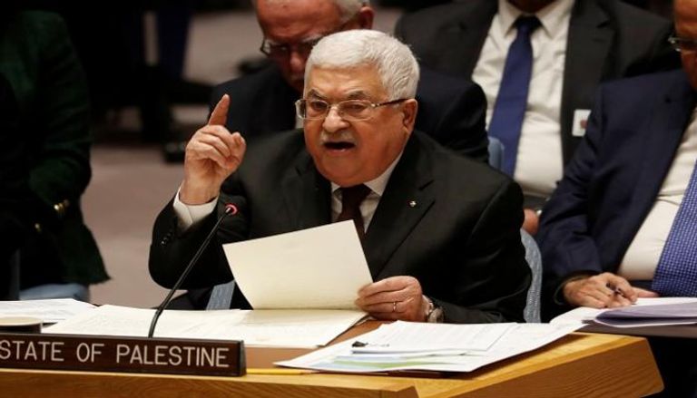 الرئيس الفلسطيني محمود عباس بمجلس الأمن - رويترز