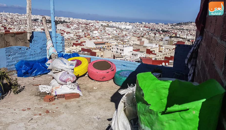 جانب من سطح المنزل بعد تحويله لتحفة فنية