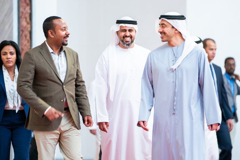 الشيخ عبدالله بن زايد آل نهيان وآبي أحمد