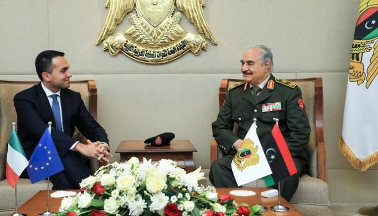 القائد العام للجيش الليبي ووزير خارجية إيطاليا