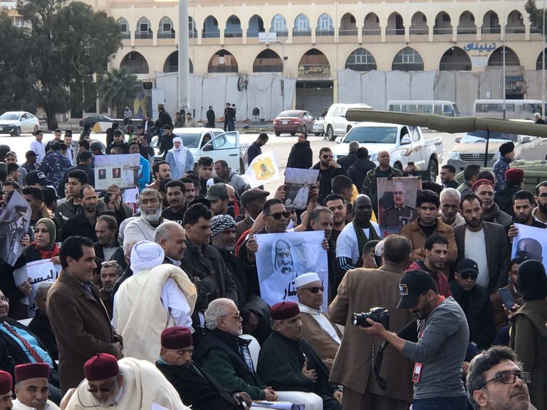 جانب من المظاهرات الليبية ضد التدخل التركي 