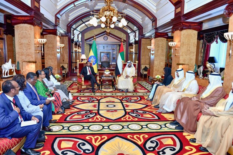 الشيخ محمد بن راشد آل مكتوم ورئيس الوزراء الإثيوبي