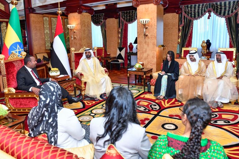 الشيخ محمد بن راشد آل مكتوم ورئيس الوزراء الإثيوبي