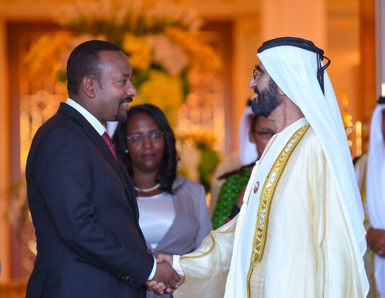 الشيخ محمد بن راشد آل مكتوم ورئيس الوزراء الإثيوبي