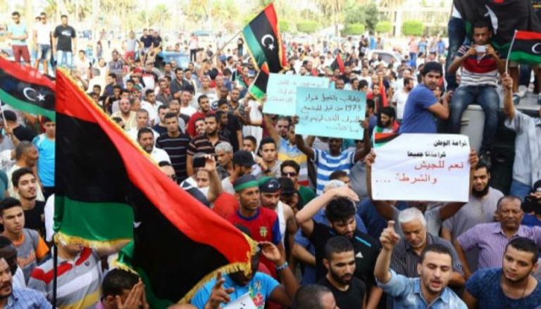 مظاهرات في بنغازي لدعم الجيش الليبي